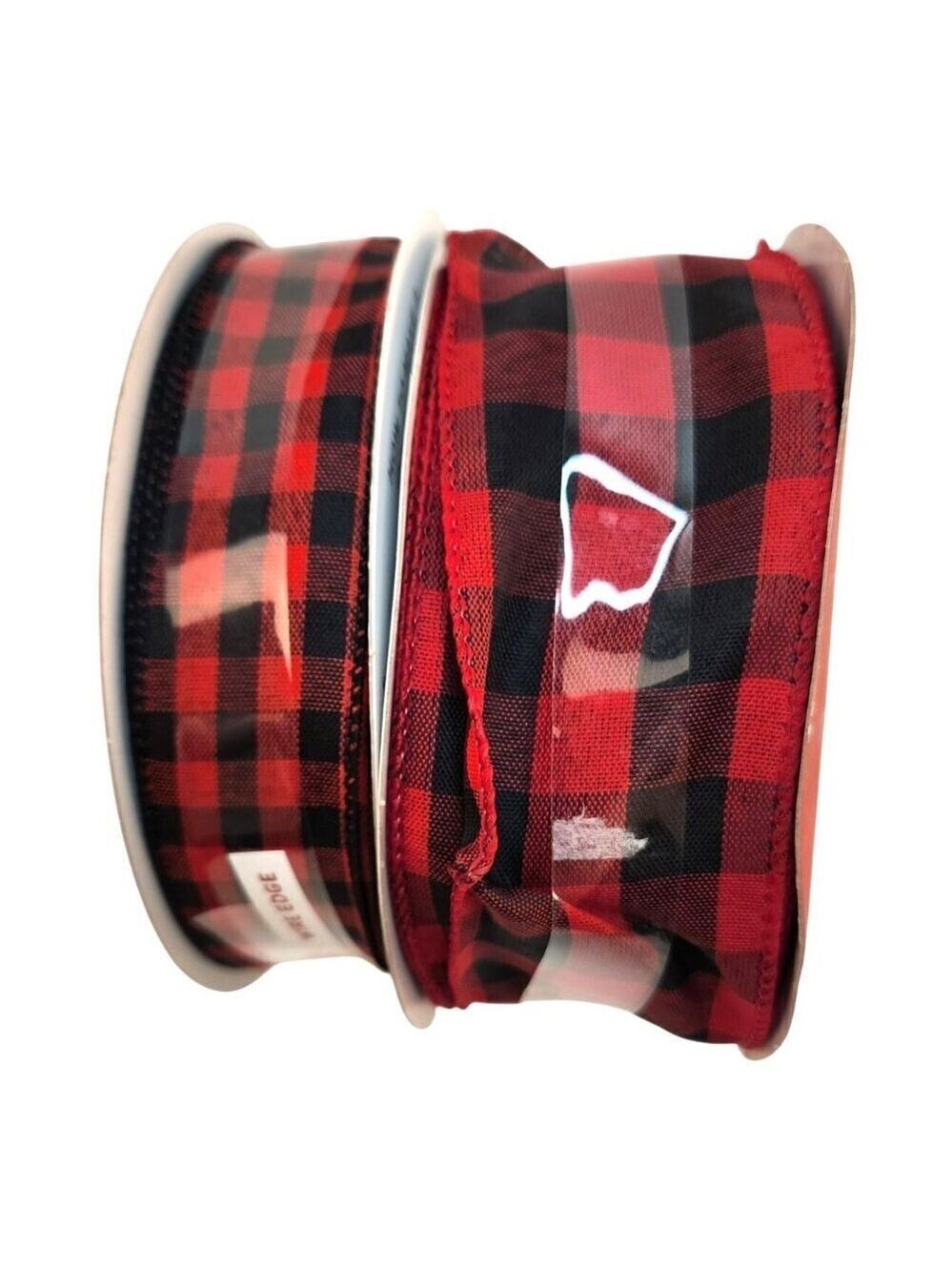 Buffalo Plaid Ribbon Wire Edge Place & Time 2.5 Inch 1.5 Inch - Picture 2 of 6